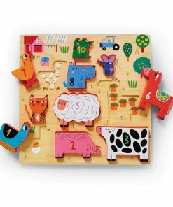 Crocodile Creek 123 Barnyard 10-Piece Wood Puzzle For Kids