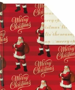 Hallmark Red And Gold 3-Pack Reversible Christmas Wrapping Paper, 120 Sq. Ft. -Department Store Shop 3Pack Red and Gold Reversible Christmas Wrapping Paper 5JXW1029 04