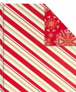 Hallmark Red And Gold 3-Pack Reversible Christmas Wrapping Paper, 120 Sq. Ft. -Department Store Shop 3Pack Red and Gold Reversible Christmas Wrapping Paper 5JXW1029 05