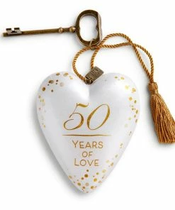Department Store Shop 14 50 Years Of Love Art Heart Sculpture, 4"