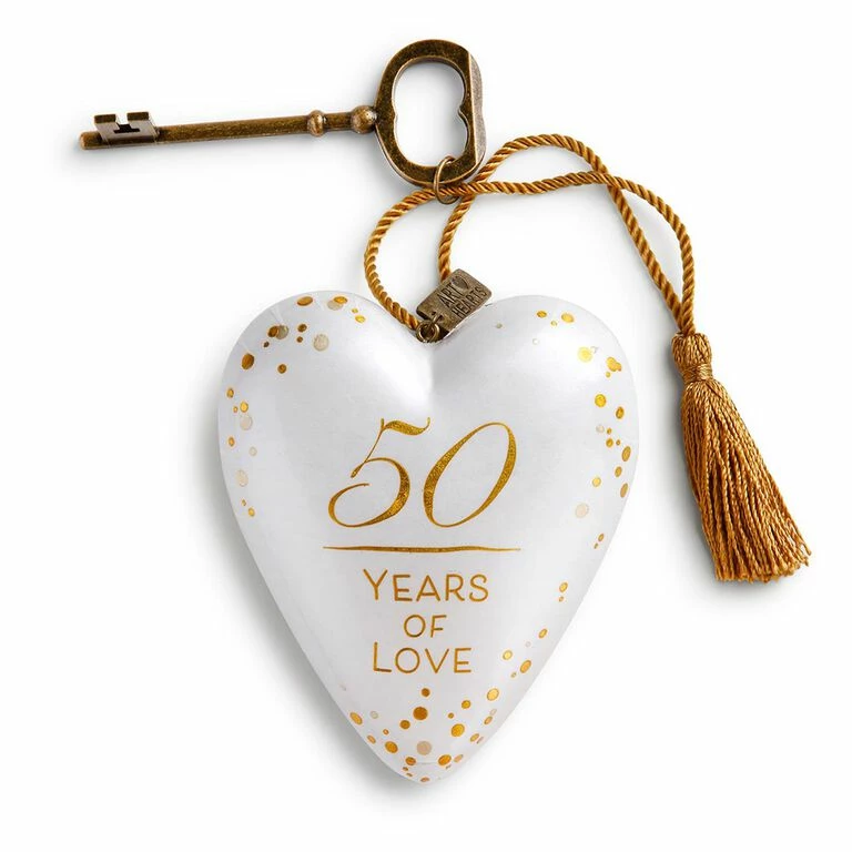 50 Years Of Love Art Heart Sculpture, 4" 1 50 Years Of Love Art Heart Sculpture, 4"