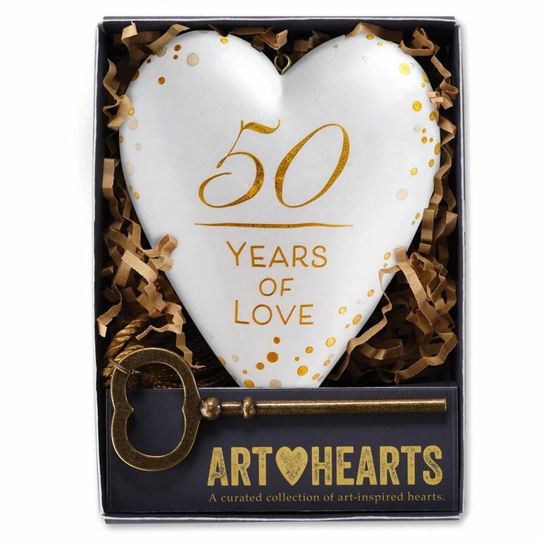 50 Years Of Love Art Heart Sculpture, 4" 4 50 Years Of Love Art Heart Sculpture, 4" - Image 4