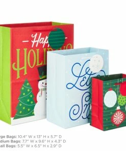 Hallmark Let It Snow 8-Pack Holiday Gift Bags, Assorted Sizes And Designs -Department Store Shop 8 Pack Assorted Holiday Gift Bags XGB1403 03