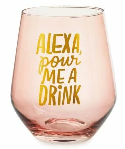 Hallmark Alexa Pour Me A Drink Stemless Wine Glass, 14 Oz.