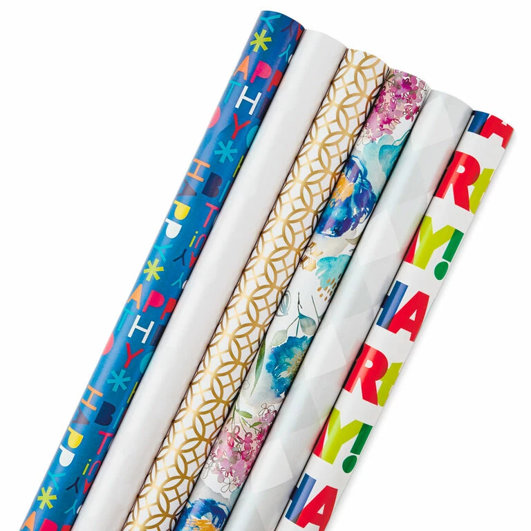 Hallmark All Occasions Wrapping Paper Rolls, 6 Pack 1 Hallmark All Occasions Wrapping Paper Rolls, 6 Pack