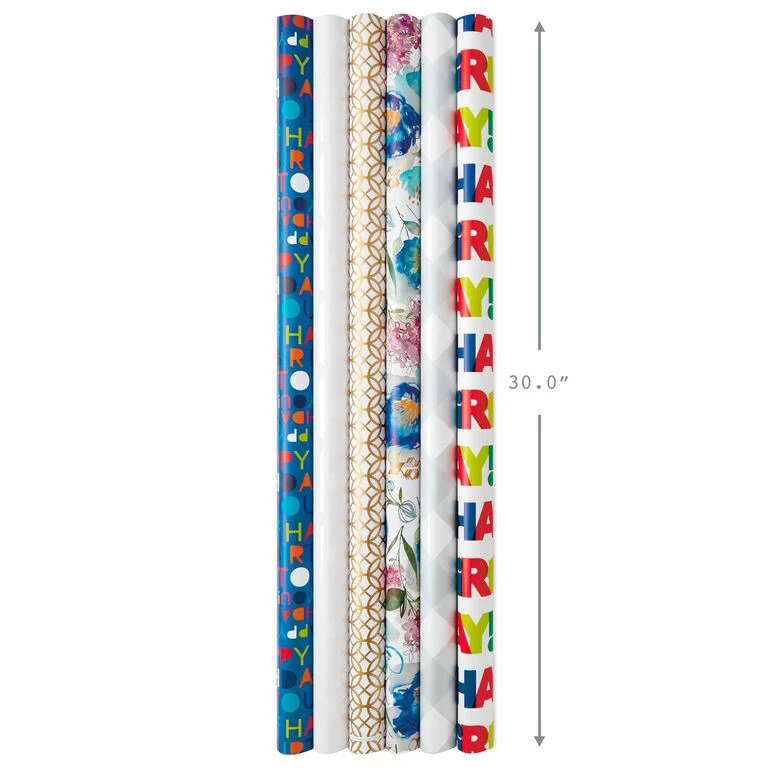 Hallmark All Occasions Wrapping Paper Rolls, 6 Pack 3 Hallmark All Occasions Wrapping Paper Rolls, 6 Pack - Image 3
