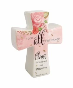 Roman All Things Through Christ Porcelain Prayer Cross
