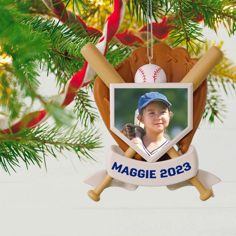 Hallmark America's Pastime Personalized Baseball Photo Ornament 2 Hallmark America's Pastime Personalized Baseball Photo Ornament - Image 2
