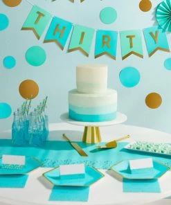 Hallmark Color Pop 60-Piece Tableware Premium Party Kit, Aqua Hexagon 5 Hallmark Color Pop 60-Piece Tableware Premium Party Kit, Aqua Hexagon -Department Store Shop Aqua Hexagon Shape Plates Party in a Box Supplies 5CLP1011 03