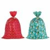 Hallmark Snowmen On Blue And Snowflakes On Red 2-Pack Giant Plastic Christmas Gift Bags
