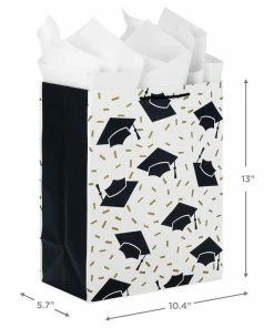 Hallmark 13" Assorted Grad Designs 3-Pack Large Gift Bags With Tissue Paper 8 Hallmark 13" Assorted Grad Designs 3-Pack Large Gift Bags With Tissue Paper -Department Store Shop Assorted Grad Designs 3Pack Large Gift Bags With Tissue Paper 5GBC1015 03