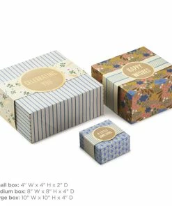 Hallmark 4", 8" And 10" Floral 3-Pack Gift Boxes With Bands -Department Store Shop Assorted Sizes Floral Gift Boxes With Bands 5EBC1230 04
