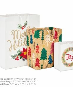 Hallmark Assorted Holiday Merry 8-Pack Small, Medium And Large Christmas Gift Bags 8 Hallmark Assorted Holiday Merry 8-Pack Small, Medium And Large Christmas Gift Bags -Department Store Shop Assorted Small Large Holiday Prints Christmas Gift Bags 5XGB1412 03
