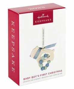 Hallmark Baby Boy's First Christmas Bear 2023 Ornament -Department Store Shop Baby Boys 1st Christmas Bear Keepsake Ornament 1799QGO2729 04