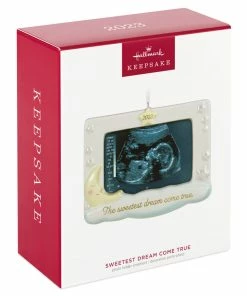 Hallmark Sweetest Dream Come True 2023 Porcelain Photo Frame Ornament -Department Store Shop Baby Sonogram Picture Frame Keepsake Ornament 1999QHX3117 04