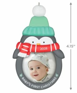 Hallmark Baby's 1st Christmas 2023 Photo Frame Ornament -Department Store Shop Babys 1st Christmas Penquin Frame Keepsake Ornament 1699QGO2719 03