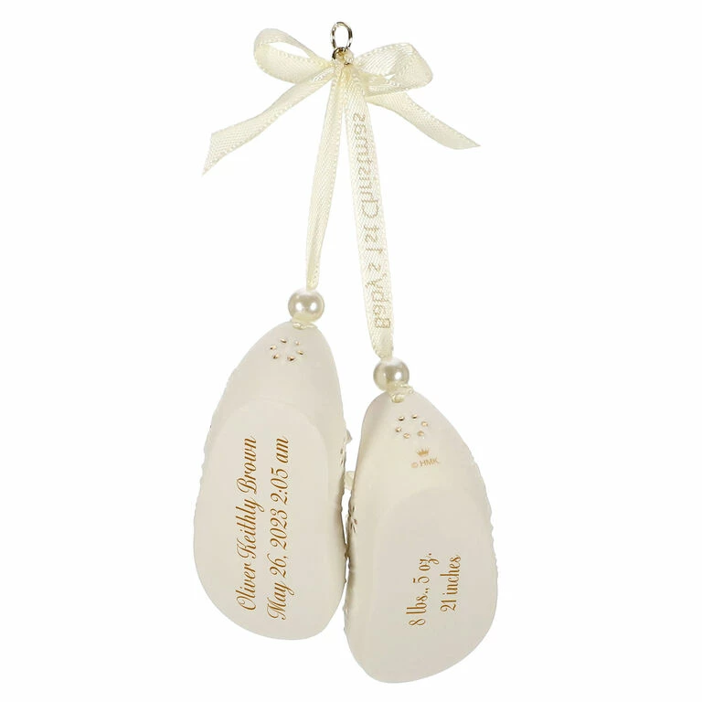 Baby’s First Christmas Booties Porcelain Personalized Ornament 5 Baby’s First Christmas Booties Porcelain Personalized Ornament - Image 5