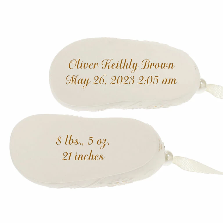 Baby’s First Christmas Booties Porcelain Personalized Ornament 6 Baby’s First Christmas Booties Porcelain Personalized Ornament - Image 6