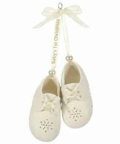 Baby's First Christmas Monogram Booties Porcelain Personalized Ornament -Department Store Shop Babys First Christmas Monogram Booties Porcelain Personalized Ornament 2299QHE1924B2 05