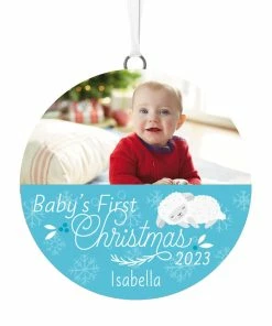 Hallmark Baby's First Christmas Personalized Text And Horizontal Photo Ceramic Ornament