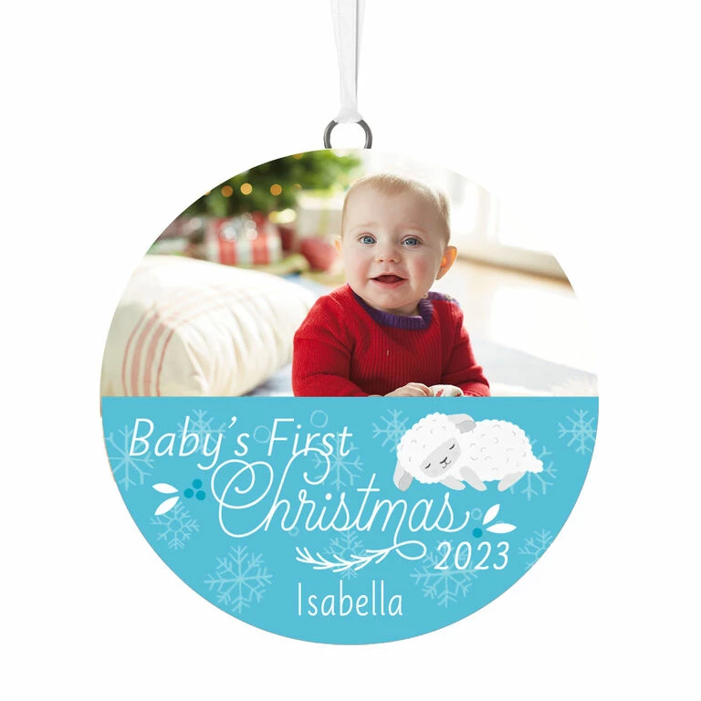 Hallmark Baby's First Christmas Personalized Text And Horizontal Photo Ceramic Ornament 1 Hallmark Baby's First Christmas Personalized Text And Horizontal Photo Ceramic Ornament