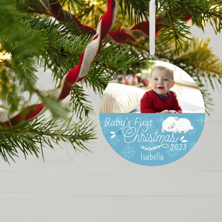 Hallmark Baby's First Christmas Personalized Text And Horizontal Photo Ceramic Ornament 2 Hallmark Baby's First Christmas Personalized Text And Horizontal Photo Ceramic Ornament - Image 2