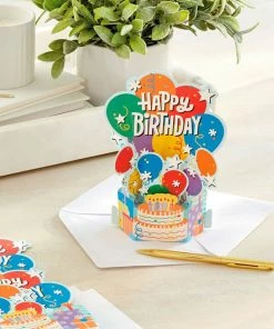 Hallmark Balloon Bouquet Boxed Pop-Up Birthday Cards, Pack Of 8 -Department Store Shop Balloon Bouquet Boxed Birthday Cards 5STZ1173 07