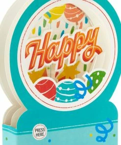 Hallmark All The Happiness Snow Globe Musical 3D Birthday Card With Motion -Department Store Shop Balloons Snow Globe Musical Motion 3DBirthday Card 1299WDR1212 04