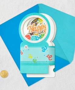 Hallmark All The Happiness Snow Globe Musical 3D Birthday Card With Motion -Department Store Shop Balloons Snow Globe Musical Motion 3DBirthday Card 1299WDR1212 05