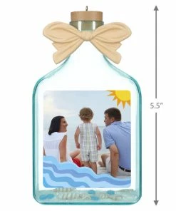 Hallmark A Day At The Beach Sun & Waves Personalized Photo Ornament -Department Store Shop Beach Glass Bottle Personalized Christmas Ornament 2499QHE2118B4 03