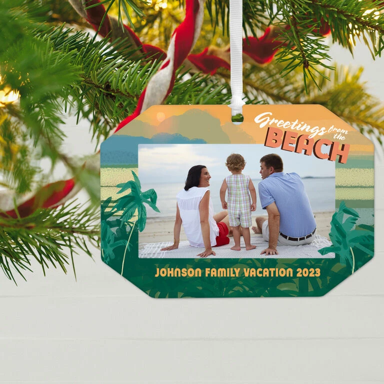 Hallmark Beach Vacation Personalized Text And Photo Metal Ornament 2 Hallmark Beach Vacation Personalized Text And Photo Metal Ornament - Image 2