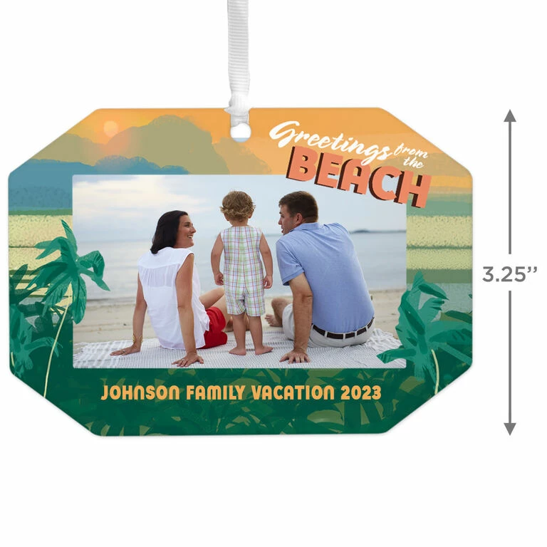 Hallmark Beach Vacation Personalized Text And Photo Metal Ornament 3 Hallmark Beach Vacation Personalized Text And Photo Metal Ornament - Image 3