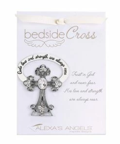 Roman Bedside Cross With 13 Crystals Figurine, 2.5"