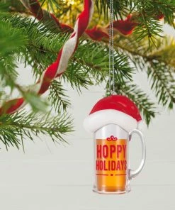 Hallmark Hoppy Holidays Ornament -Department Store Shop Beer Mug With Santa Hat Keepsake Ornament 1799QGO2847 02