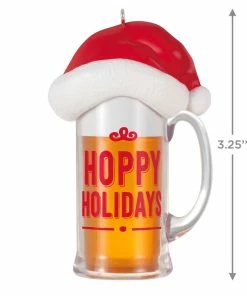 Hallmark Hoppy Holidays Ornament -Department Store Shop Beer Mug With Santa Hat Keepsake Ornament 1799QGO2847 03