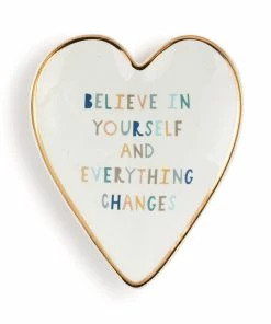 Demdaco Believe In Yourself Art Heart Trinket Dish