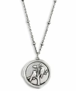 Birds Charm Dear You Sister Necklace, 17.5"
