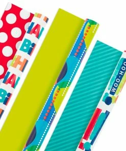 Hallmark Birthday Celebration 3-Pack Reversible Wrapping Paper