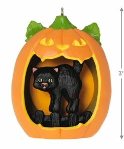 Hallmark Happy Halloween! Ornament -Department Store Shop Black Cat Pumpkin Diorama Keepsake Ornament 1799QFO5311 03