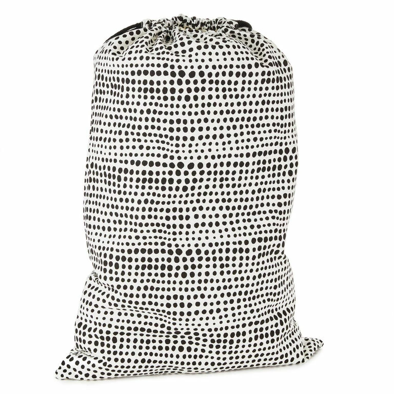 Hallmark 28" Black Dots With Heart Fabric Gift Bag With Tag 2 Hallmark 28" Black Dots With Heart Fabric Gift Bag With Tag - Image 2