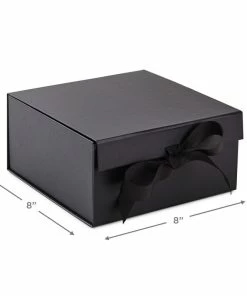 Hallmark 8" Square Black Gift Boxes With Paper Shred, 2-Pack -Department Store Shop Black Large Gift Boxes With Paper Shred 5EBC1856 03