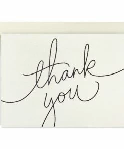 Hallmark Black Script Bulk Boxed Blank Thank-You Notes, Pack Of 40