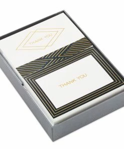 Hallmark Black And Gold Bulk Blank Thank-You Notes, Pack Of 50