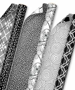 Hallmark Black And White Prints 3-Pack Reversible Wrapping Paper, 75 Sq. Ft. Total