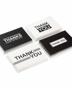 Hallmark Black-and-White Assorted Blank Thank-You Notes, Pack Of 48