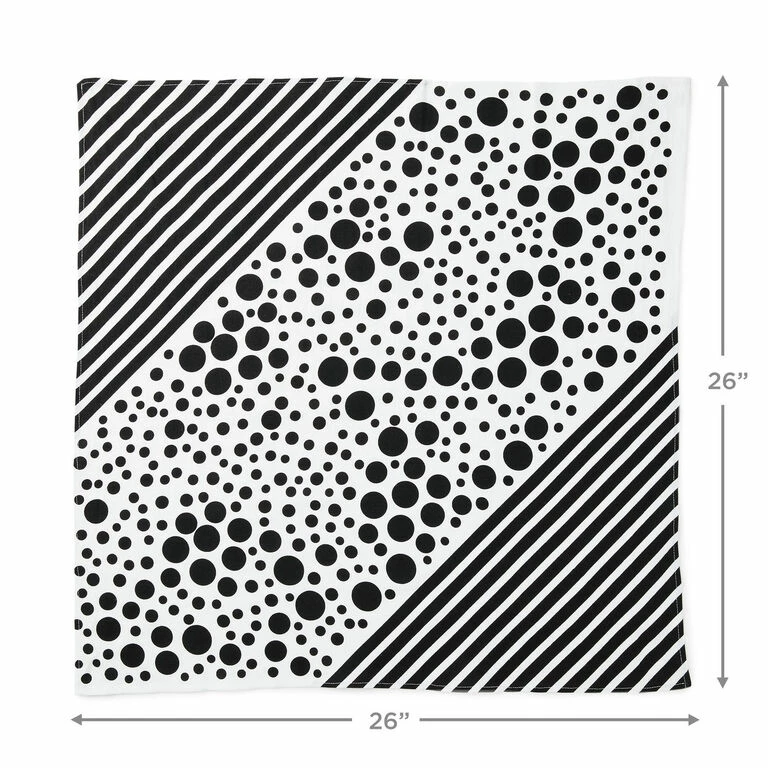 Hallmark 26" Black-and-White Fabric Gift Wrap With Elastic Band 4 Hallmark 26" Black-and-White Fabric Gift Wrap With Elastic Band - Image 4