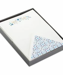 Hallmark Blue Floral Stationery Set, Box Of 20