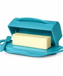 Department Store Shop 26 Aqua Butterie Flip-Top Butter Dish