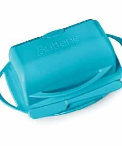 Aqua Butterie Flip-Top Butter Dish -Department Store Shop Blue Plastic FlipTop Butter Dish With Knife BTRAQU1009 03