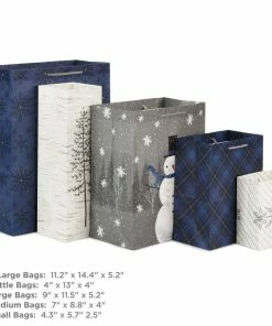 Hallmark Bulk Blue And Gray 18-Pack Holiday Gift Bags, Assorted Sizes And Designs 10 Hallmark Bulk Blue And Gray 18-Pack Holiday Gift Bags, Assorted Sizes And Designs -Department Store Shop Blue and Gray Holiday Gift Bags Bulk Pack 5XGB1425 03